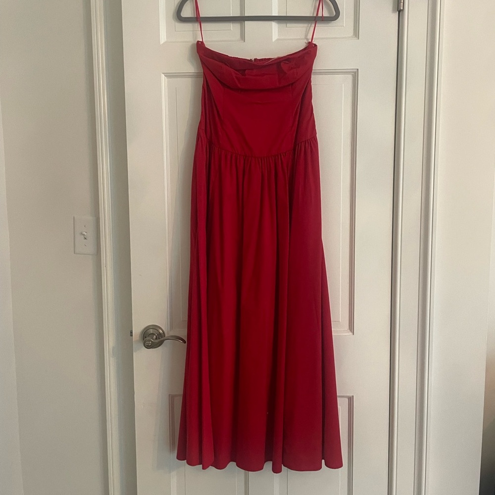 Abercrombie Strapless Drop Waist Red Dress - S - Picture 2 of 4